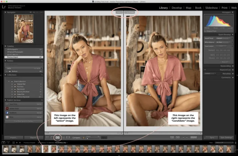 Tela do Adobe Lightroom