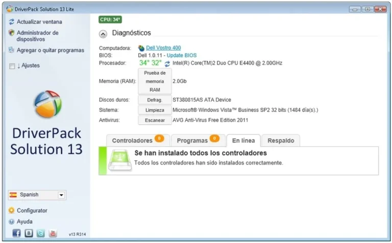 Tela do DriverPack Solution