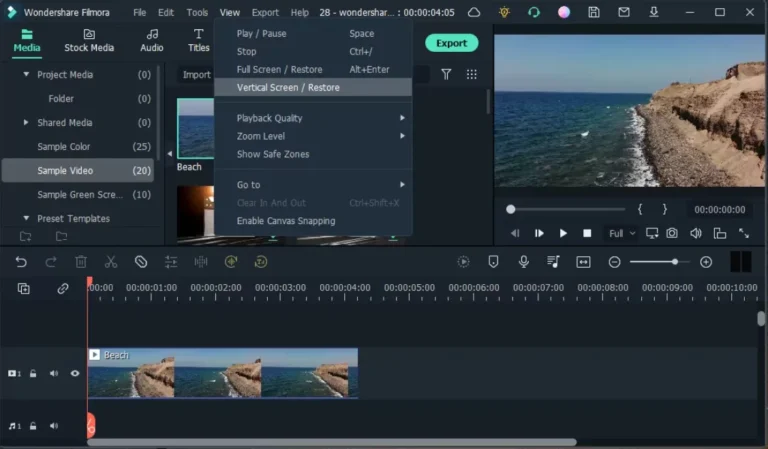 Tela do Wondershare Filmora Download