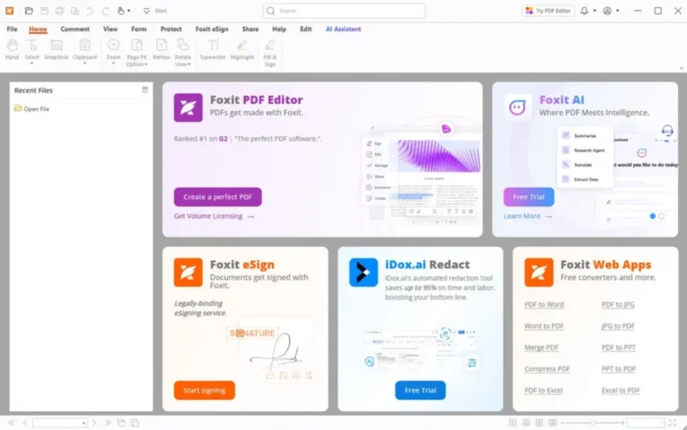 Tela do Foxit PDF Editor