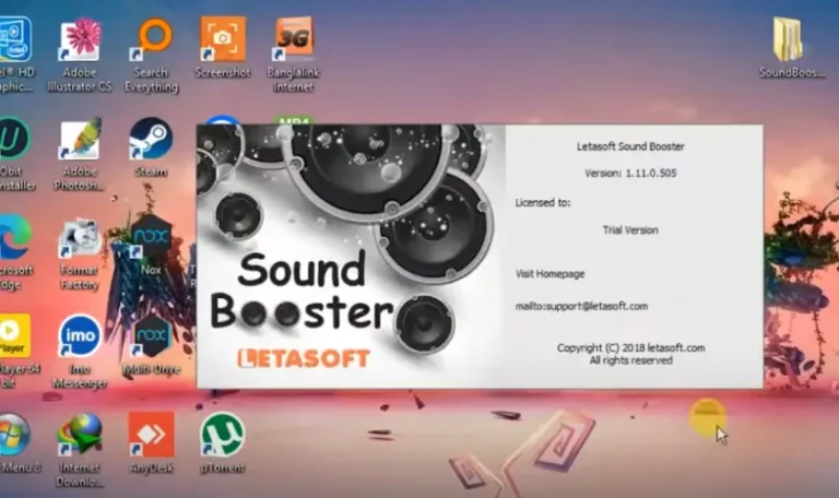 Tela do Letasoft Sound Booster