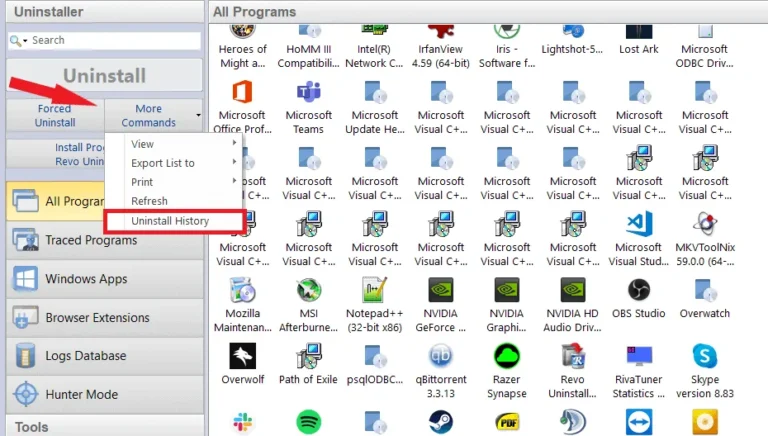 Tela do Revo Uninstaller Pro